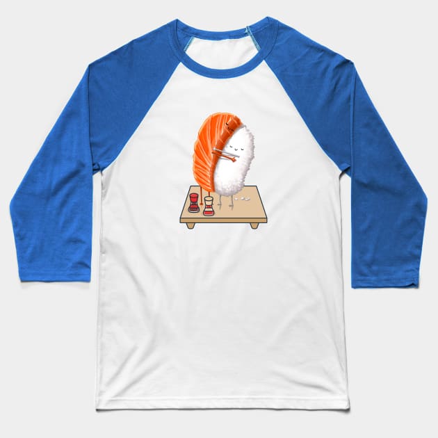 Cute Sushi Hugging Baseball T-Shirt by balibeachart